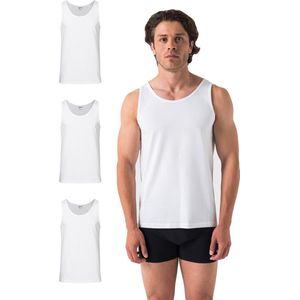 Barrio 13 Tanktops Onderhemd Heren - 3-Pack Wit, 100% Katoen, Slim Fit, Mouwloos, x3 Wit, (S-3XL)