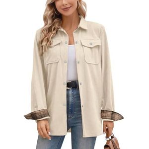 Oversized Geruit Flanellen Overhemd voor Dames en Meisjes - Casual Shirt met Knopen en Zakken