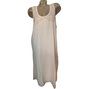 Dames katoenen mouwloos nachthemd XXL zalmroze