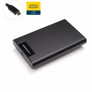 USB 3.2 Gen. 1x1 - USB-C - Aluminium Externe Harde Schijf Behuizing voor 2.5'' SATA I/II/III of HDD/SSD - Schroefloos - Zwart