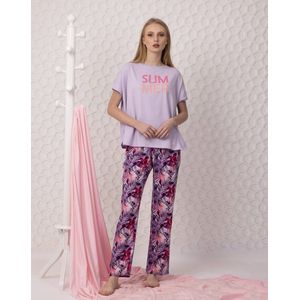 VANILLA - Summer dames pyjama - Pyjamasets - Egyptisch katoen - PJ8936 - Paars - L