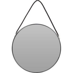 H&S - spiegel - zwart - metaal - Ø38cm