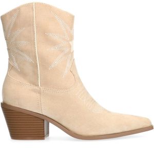 Sacha - Dames - Beige cowboylaarsjes met hak - Maat 36