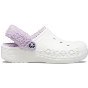Crocs - Baya Lined Fuzz-Strap - Klompen - White / Lavender