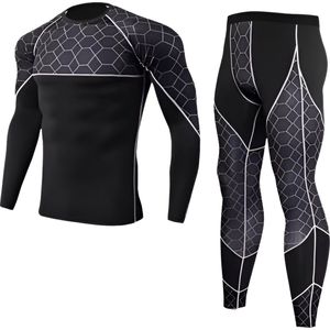 E-shop4u® - Thermisch Ondergoed Set Mannen - Ondergoed Sets Lange - Lange Mouw - Compressie - Snel Droog - Ski Ondergoed - Maat L - Wit