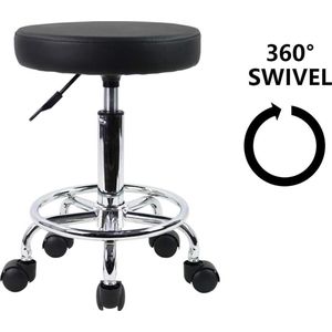 Draaibare Kruk - Rolling stool Rocking chair Work stool with adjustable backrest Swivel Stool
