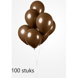 100 x Bruine Ballonnen 100% biologisch afbreekbaar , 30 cm doorsnee, Carnaval, Voetbal, Verjaardag, Themafeest, Versiering