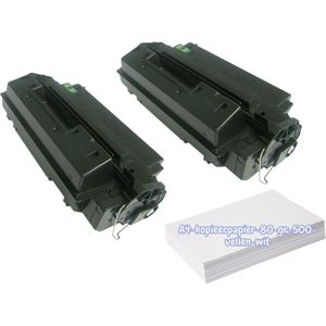 KATRIZ® Huismerk Toner Q2610A (HP 10A) – Zwart – 2x 6.000 Pagina’s +Kopieerpapier-A4-80GR-500vellen-wit | Geschikt voor HP Laserjet 2300/ HP Laserjet 2300L/ HP Laserjet 2300n/ HP Laserjet 2300dn/ HP Laserjet2300dtn
