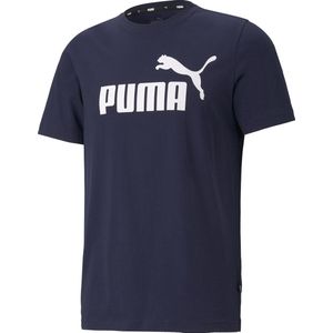 PUMA ESS Logo Tee Heren T-shirt - Donkerblauw - Maat XL