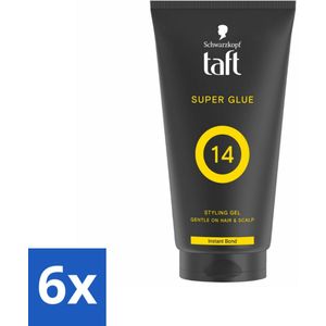 6 x Taft - Super Glue 14 - Styling Gel - Ultieme stevigheid - 150 ml - Haar Gel - Taft Super Glue - Sterke Fixatie - Haarstyling - Extreme Hold