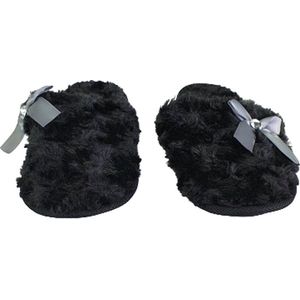 Pantoffels Slippers Met Grijze Boog - Zwart - Maat 38