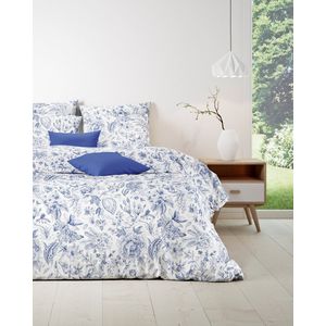 Mistral Home - DEKBEDOVERTREK - katoen renforcé - 140 x 200 cm + 65 x 65 cm - eenpersoons - botanisch - wit
