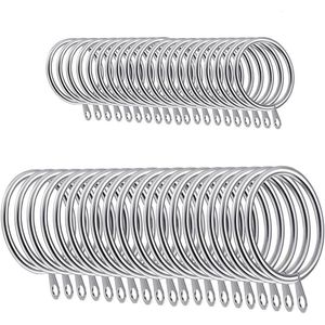 Metalen gordijnophangringen voor stang voile net (45 mm interne diameter) x 40 stuks (zilver)