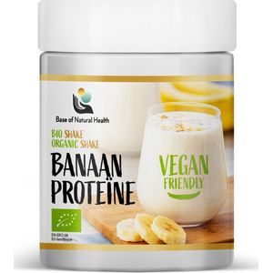 Base Of Natural Health - Bio proteïneshake banaan 460g - Proteine Poeder - Whey Protein - Biologische bananen - Plantaardige ingrediënten - Hennep proteïne - Pompoen proteïne - Protein Shake - Isolate Eiwitpoeder - Eiwitpoeder Banaan