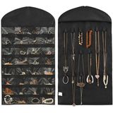 Sieraden organizer - Zwart - Hangende Juwelenstandaard Met 32 Vakken - Oorbellen organizer - Sieraden Organizer Hangend - Opbergen van je Sieraad - Hangende Sieradenkoffer