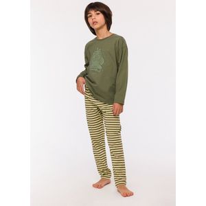 Woody pyjama jongens/heren - kakigroen - kalkoen - 232-10-PLE-Z/753 - maat S