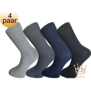 Nakkie’s medische sokken - 100% katoen - 4 paar - Maat 47/50 - Assorti - Neuropathie - Reuma - Diabetes