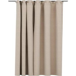 vidaXL-Gordijn-linnen-look-verduisterend-met-haken-290x245-cm-beige