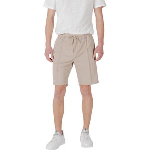 Casual Shorts Relaxed Fit Drawstring Waist - Beige