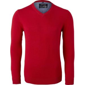 MARVELIS modern fit trui katoen - V-hals - rood - Maat: 3XL