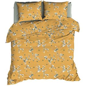 Romanette Geisha Dekbedovertrek - Extra breed - 260x200/220 cm - Oker