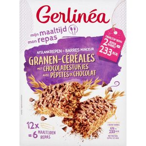 Gerlinea - Maaltijdrepen - Granen & Stukjes Chocolade - 12 stuks