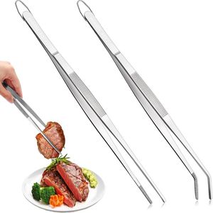 Roestvrij Staal Keukenpincet 30 cm 2 Stuks - Grilltang Voedsel Pincet Kookpincet - Keukengerei voor Precisiewerk - Duurzaam Stalen Edition Pincet