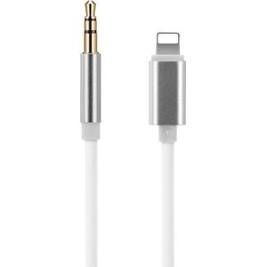 8-pins naar 3.5 mm audio AUX kabel voor iPhone/iPad/iPod - GADGETS4YOU - Ondersteuning iOS - Lengte 1 m - Wit/Zilver - Autoradio