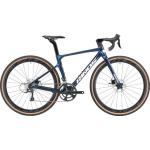 Rinos Sandman 3.0 Carbon Gravel Bike, met SHIMANO 105 ST-R7000, 22 versnellingen en schijfremmen, lichte fiets voor dames en heren, 700 x 40C, Kameleon Blauw-Paars 56