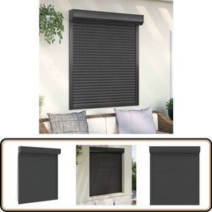 vidaXL Rolluik 110x130 cm aluminium antraciet Rolluik - Buitendecoratie - Zonwering - Aluminium Rolluik - Anthraciethuisdecoratie