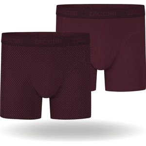 Zaccini Cotton Stretch Boxershorts - Rood - 2 stuks - Heren onderbroeken - Boxer - 95% Katoen - Maat M