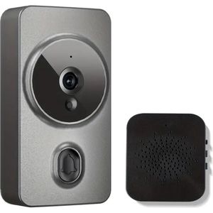 Bovista Video Deurbel - Deurspion Met Camera En Wifi - Videodeurbel - Draadloos - Deurbel (t-ring geluid) - Camera - Buiten - Videoconversatie - Grijs