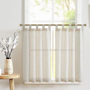 Goodivery ® Elegante Semi-Transparante Gordijnen met Lussen voor Keuken en Woonkamer, Set van 2
