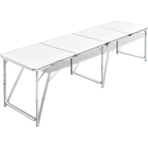 vidaXL - Campingtafel - inklapbaar - en - verstelbaar - 240x60 - cm - aluminium