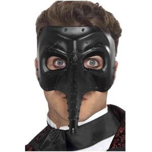 Smiffys - Venetian Gothic Capitano Masker - Zwart