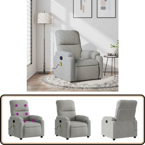 vidaXL Massagestoel - Microvezelstof - Lichtgrijs Massagestoel - Relaxstoel - Ergonomische Stoel - Lounge Stoel - Elektrische Massage