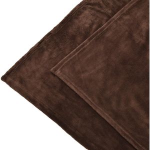 Knuffeldeken - Aurelia - XXL Dekens 220 x 240 cm - Donker Bruin - Fleece Deken