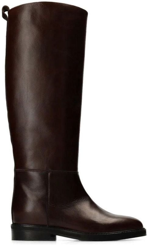 Manfield - Leren Hoge Laarzen - Bruin - Knielaarzen