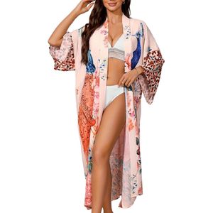 Bovista Badjas Dames - Kimono - Kamerjas - Ochtendjas - Pyama - One Size - Roze