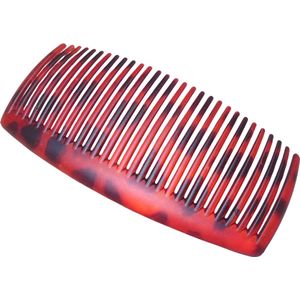 Haarkam-Zijkam siliconen dierenprint rood