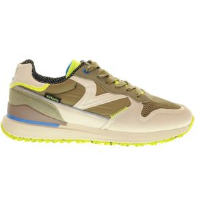 Victoria - Modieuze Herensneaker - Khaki - Fluo Accenten