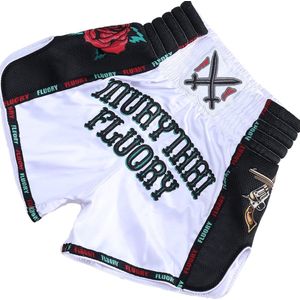 Fluory Muay Thai Kickboks Broekjes Pistola Wit - XS
