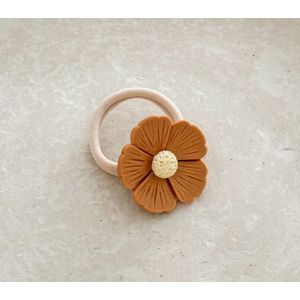 Haarelastiek - Big Flower Brown - Haaraccessoires - Haarelastiek Meisjes - Haarelastiekjes Baby