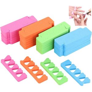 160 stuks - Japanse manicure-instrumenten - Sponsscheider - Teenscheider - Sponsscheider - Teenscheider - Vingerscheider - Premium pedicure-instrumenten Superzachte pedicure-nagelscheiders - Groen + Roze + Blauw + Oranje