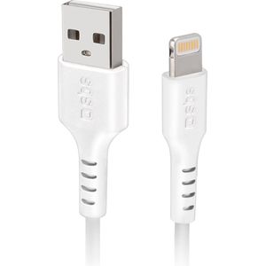 sbs mobile USB-laadkabel Apple Lightning stekker, USB-A stekker 100 cm Wit TECABLEUSBIP589W