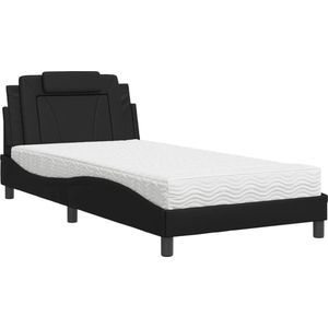 vidaXL - Bed - met - matras - kunstleer - zwart - 100x200 - cm