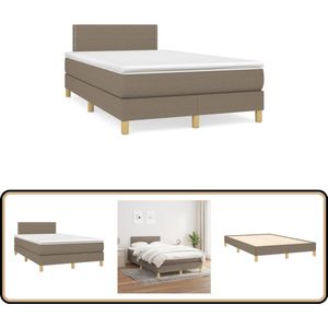 vidaXL Boxspring - Taupe - 120x190 cm - Inclusief Matras Boxspring - Bed Frame - Slaapcomfort - Taupecleur - Tweepersoonsbed