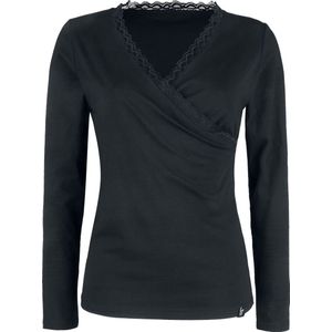 Forplay Breanna Dames Shirt met lange mouwen - zwart - XXL