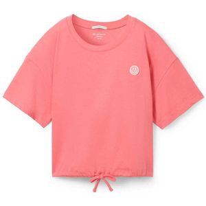 Tom Tailor Cropped Badge T-shirt Met Korte Mouwen Roze 152 cm Meisjes