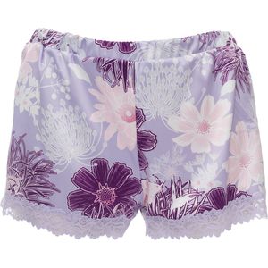 Guy de France - Short nacht satijn - bedrukt lila bloem - S